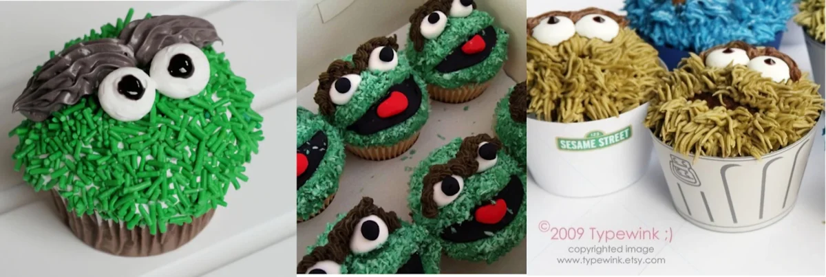 easy oscar the grouch birthday cupcakes